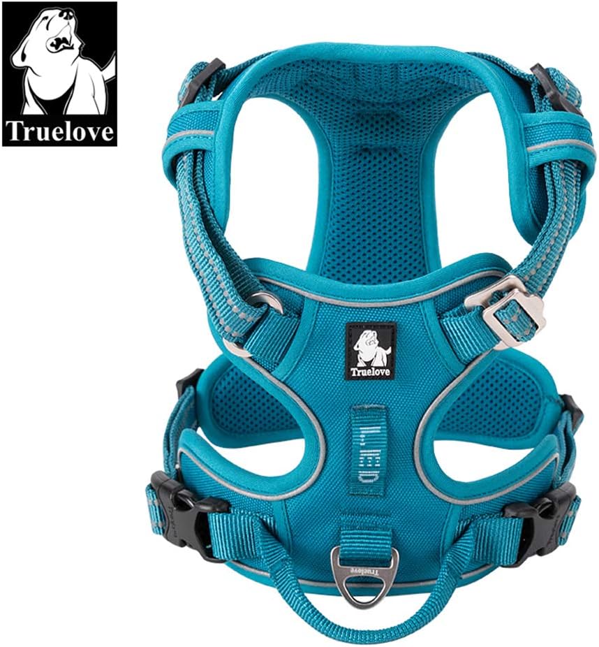 True Love Hundegeschirr, kein Ziehen, verstellbar, reflektierend, weiches Nylon, für kleine und gros
