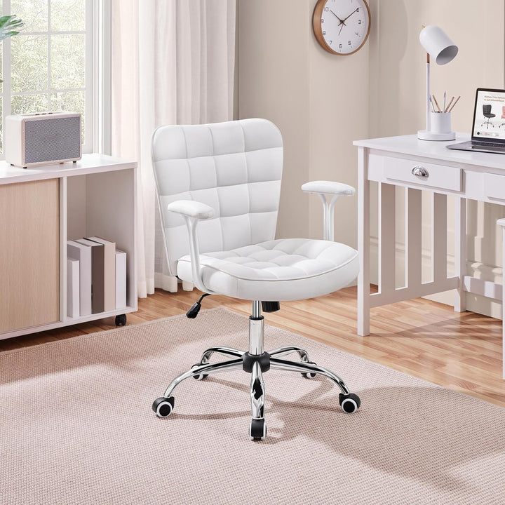 Yaheetech Bürostuhl Ergonomischer Schreibtischstuhl Bürosessel Arbeitsstuhl, Drehstuhl mit Weichen A