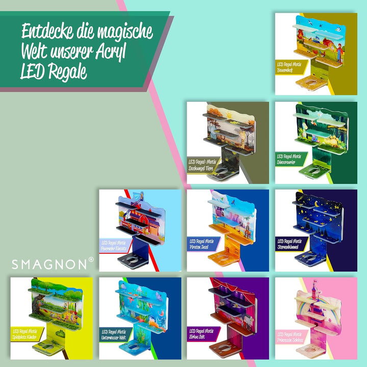 Smagnon Tonie Regal aus Acryl mit LED Beleuchtung - Passend für Toniebox oder Tonie Figuren für Jung