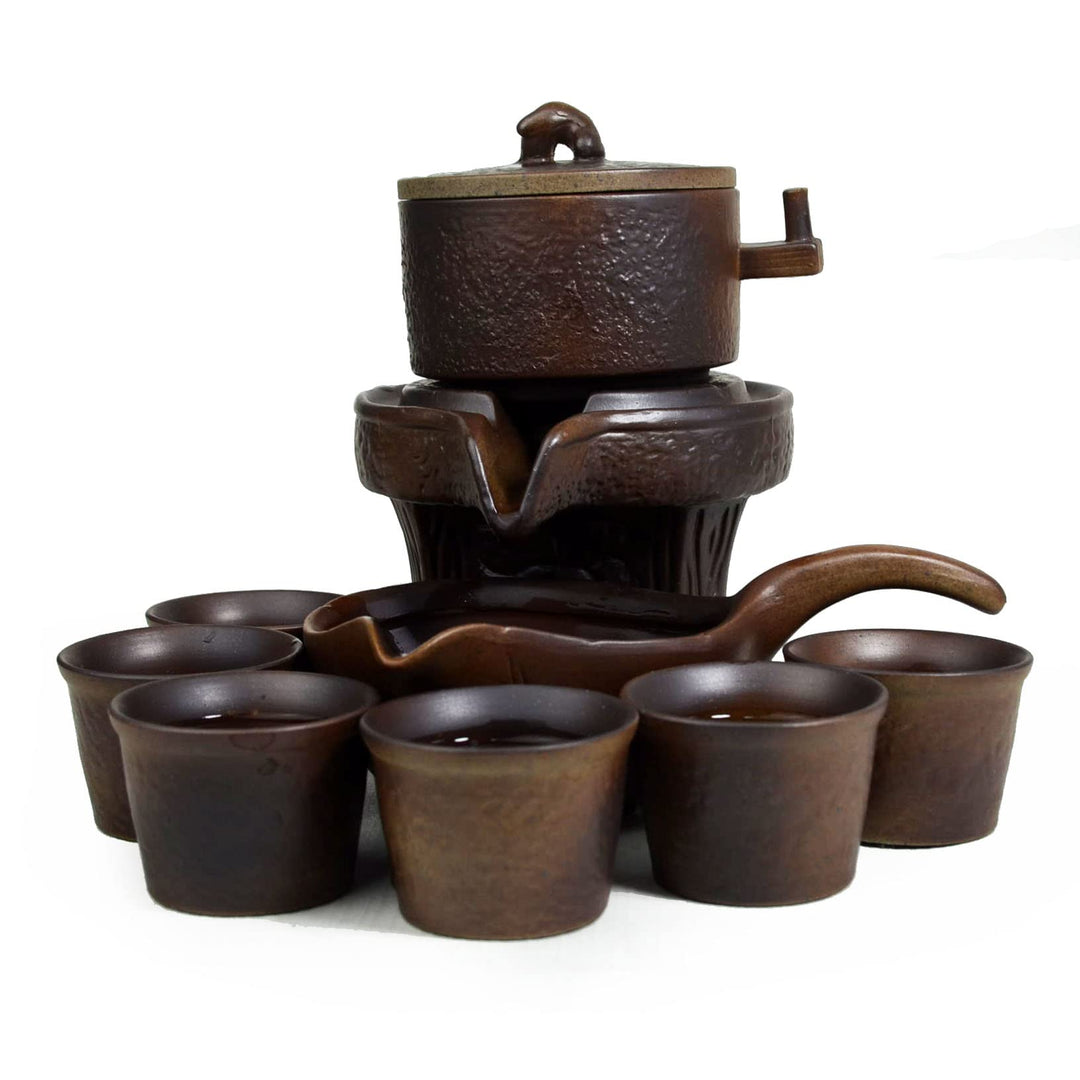 Teekanne 14/1SET Zisha Teekanne Tasse Untertasse Filter Squech Stil High Temperatur Brennen All Blac