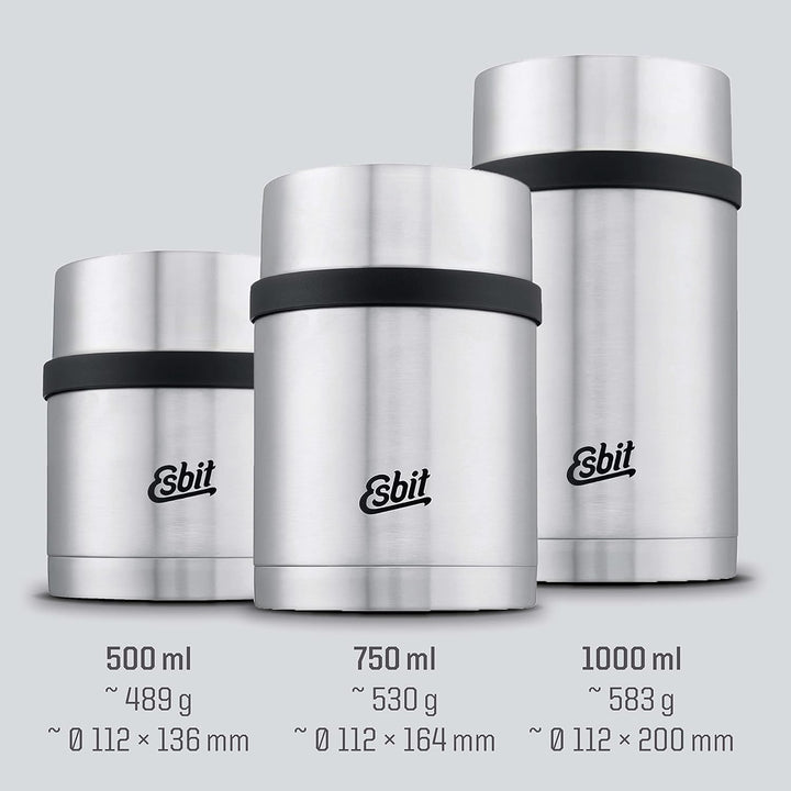 Esbit Thermobehälter Sculptor für Essen - Warmhaltebehälter 500 ml in Edelstahl - aus Edelstahl für