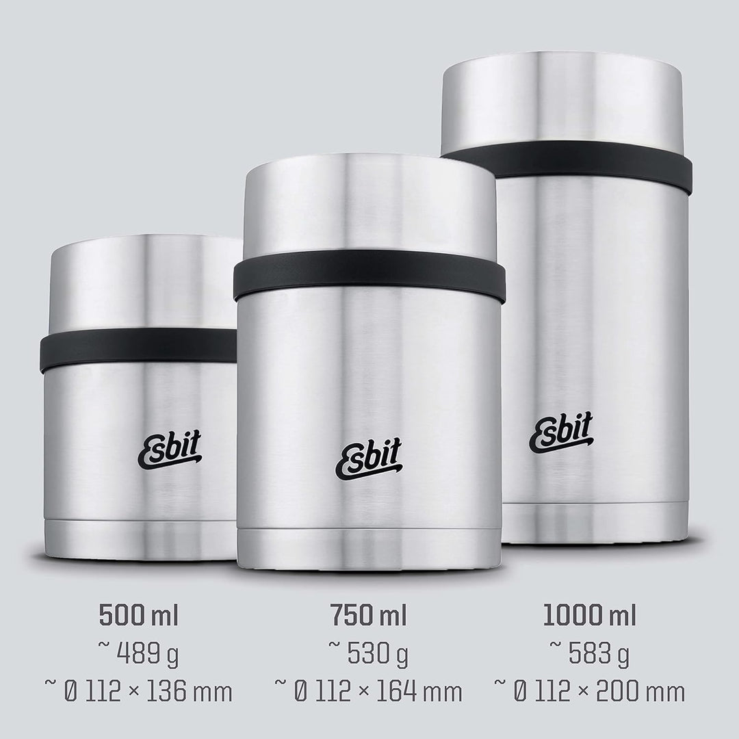 Esbit Thermobehälter Sculptor für Essen - Warmhaltebehälter 1000 ml in Edelstahl - aus Edelstahl für