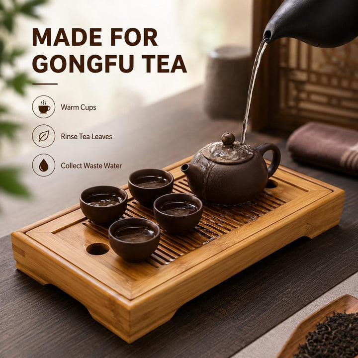 Gongfu Teetablett, Chinesischen Tee Tisch Bambus Tee Tablett, Tee Serviertablett Chinesisch Kung Fu