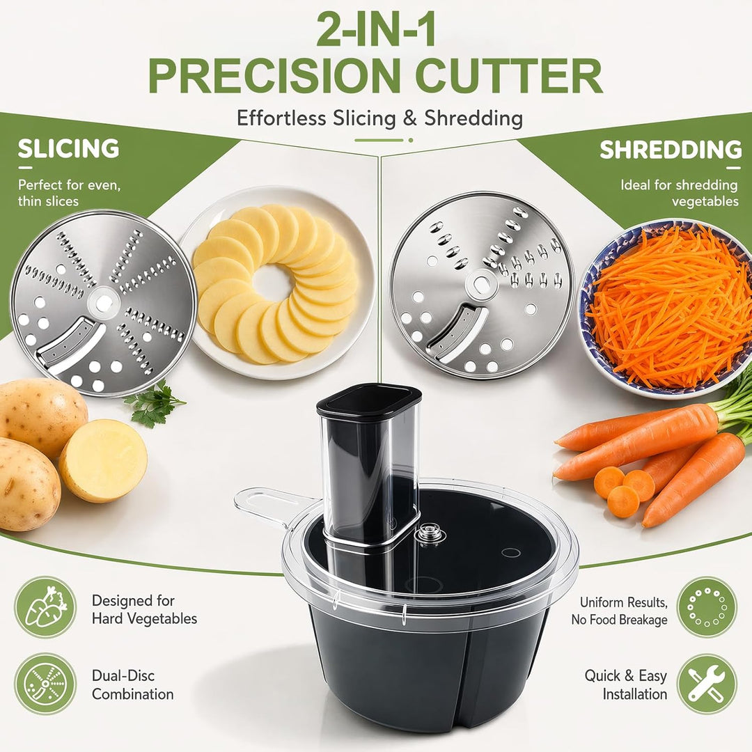 Gemüseschneider für Thermomix TM5 & TM6, Edelstahl Spiralschneider & Gemüsereibe, Vegetable Slicer A