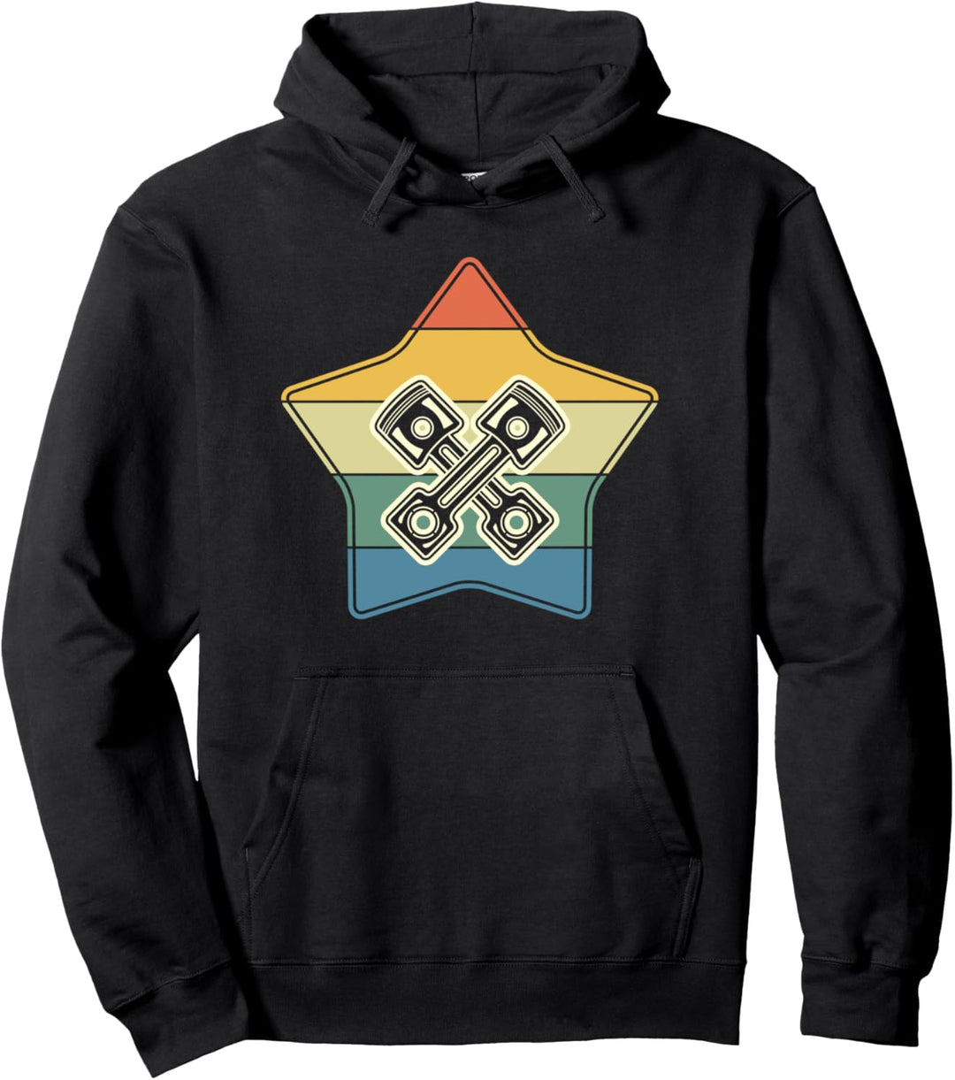 Motor Kolben Vintage-Retro Stern für stolze Mechaniker Pullover Hoodie