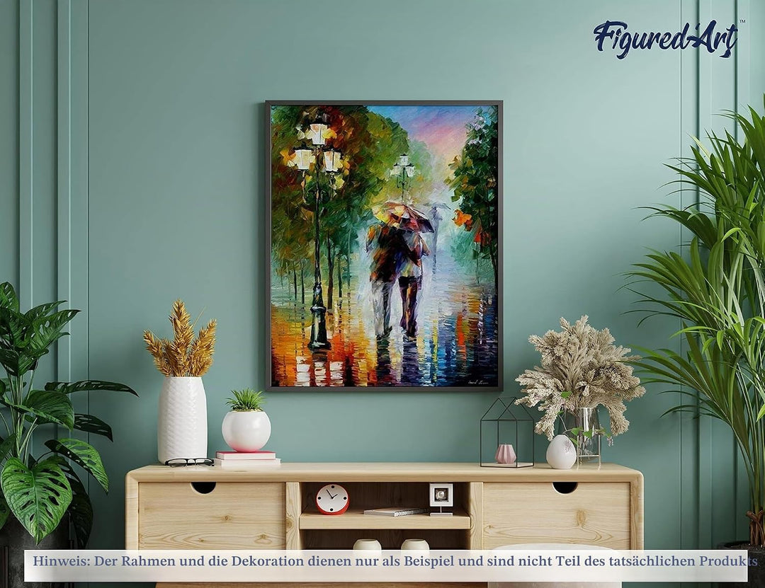 Figured'Art Malen Nach Zahlen Erwachsene Romantischer Regen - Paint by Numbers Basteln DIY Bastelset