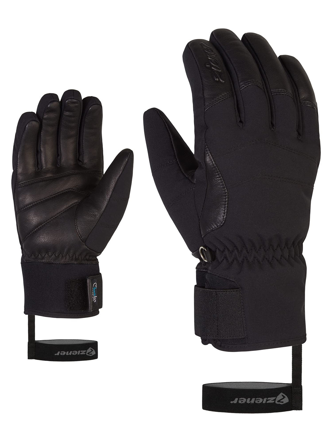 Ziener Damen Kale Ski-Handschuhe/Wintersport | wasserdicht, atmungsaktiv, Alpine Wool 6 Schwarz, 6 S