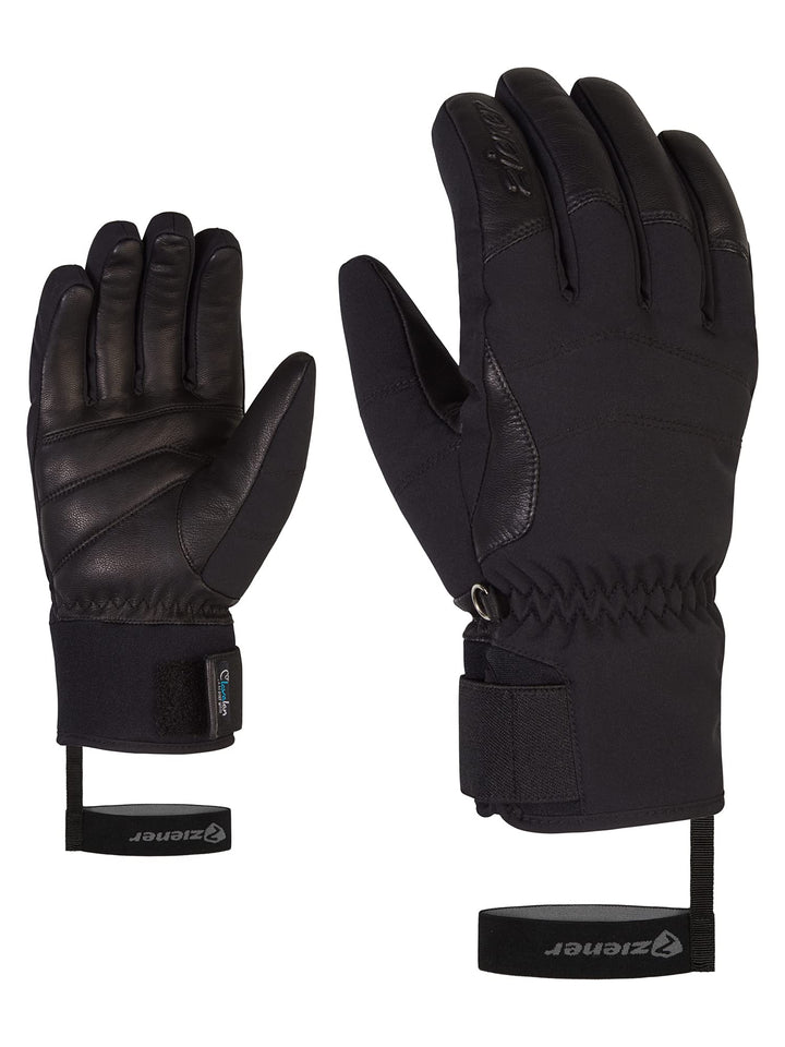 Ziener Damen Kale Ski-Handschuhe/Wintersport | wasserdicht, atmungsaktiv, Alpine Wool 6 Schwarz, 6 S