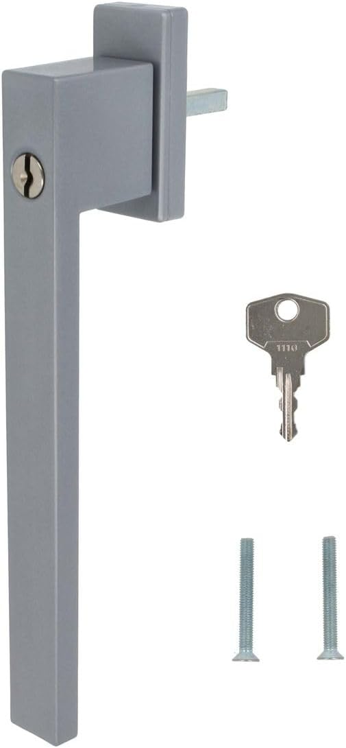 Design Aluminium Terrassentürgriff Dublin PSK abschliessbar - pulverbeschichtet, Farbe:Silber F1, St