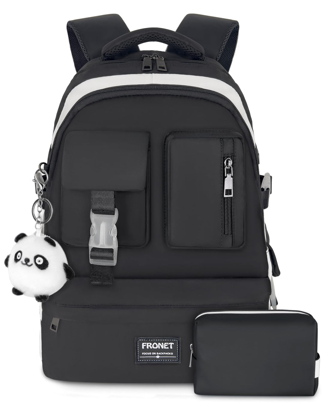 FRONET Schulrucksack Mädchen Teenager Rucksack Tagesrucksack Damen 16 Zoll Laptop-Rucksäcke Wasserdi