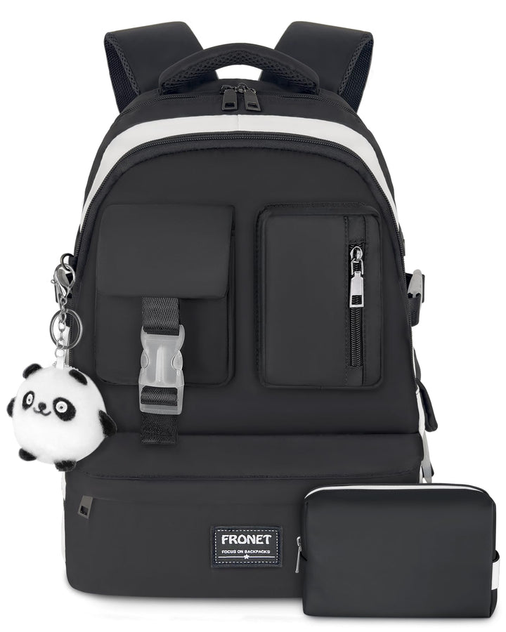 FRONET Schulrucksack Mädchen Teenager Rucksack Tagesrucksack Damen 16 Zoll Laptop-Rucksäcke Wasserdi