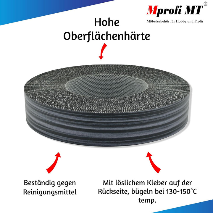 Mprofi MT® 50m Rolle-Kantenumleimer-Melaminkantenumleimer-Umleimer mit Schmelzkleber-Bügelkante für