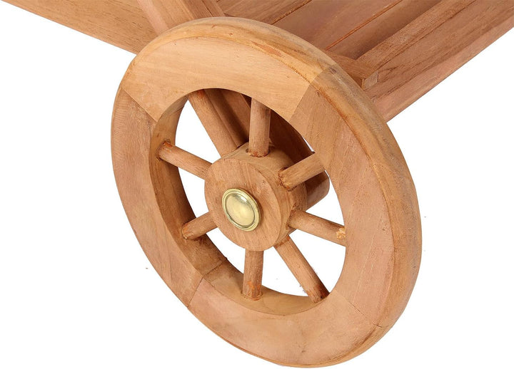 bene living Teakholz Servierwagen mit Rollen - Chester