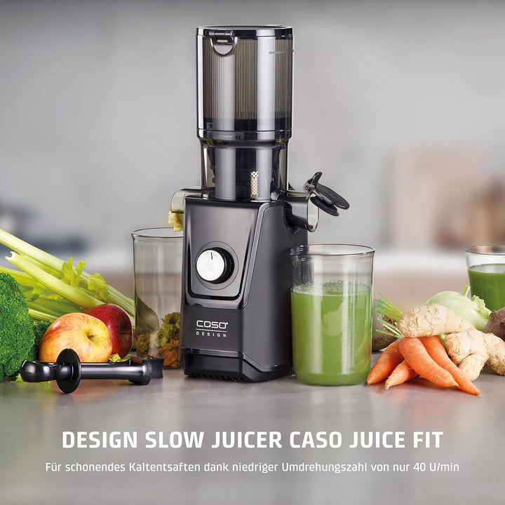 CASO Juice Fit - Slow Juicer, Sanftes und schonendes Entsaften dank niedriger Umdrehungszahl (40 U/m