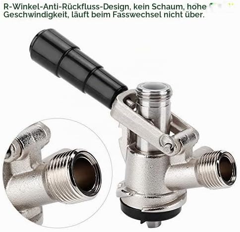 Keg Kegverschluss Zapfkopf Micromatic Korbkeg Typ S, Korb Keg Zapfkopf mit 6 Armaturen Bierfass Ansc