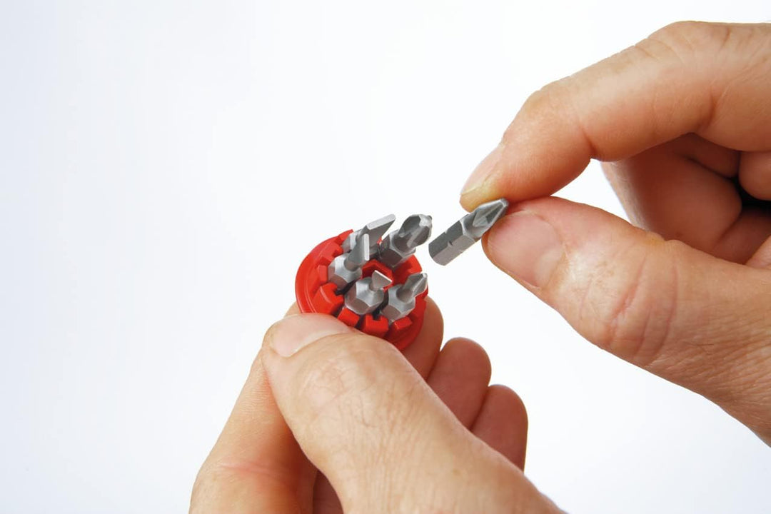 Wiha Schraubendreher mit Bit Magazin magnetisch Schlitz, Pozidriv mit 6 Bits, Stubby, 1/4" in Bliste