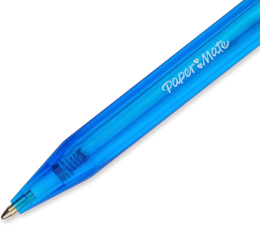 Paper Mate InkJoy 100RT Retractable Kugelschreiber | mittlere Spitze (1,0 mm) | Blau | 100 Stück Bla