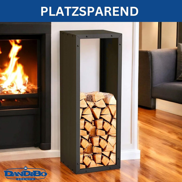 DanDiBo Kaminholzregal Innen Metall Schwarz 96600 Brennholzregal Holzaufbewahrung Kaminholzständer F