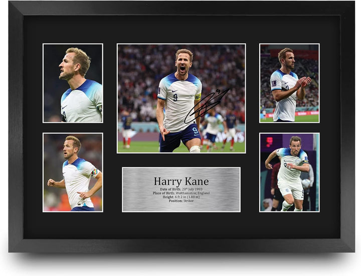 HWC Trading FR A3 Harry Kane England Gedruckte Memorabilien Signiertes Autogramm Fotodisplay für Fus