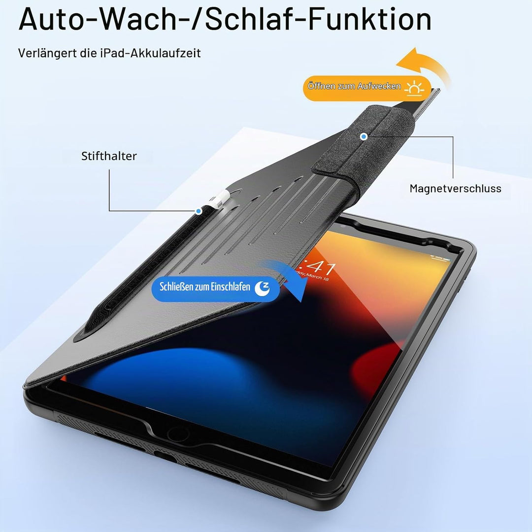 SEYMAC Hülle für iPad 9./8./7. Generation 10,2 Zoll 2021/2020/2019, Tropfenfeste Robuste Hülle mit [