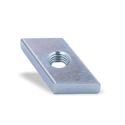 Nutenstein | Gewindeplatte Rhombus 23x15x6 mm M8 Gewinde Winkel 30° | Stahl verzinkt (100 Stück), 10