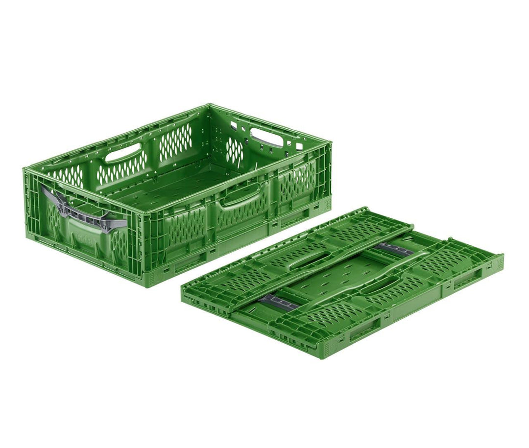 DIE BOX FABRIK Gemüse/Obstkiste klappbar 600x400x180 mm | Klappbox durchbrochen | Stapelbox für Obst