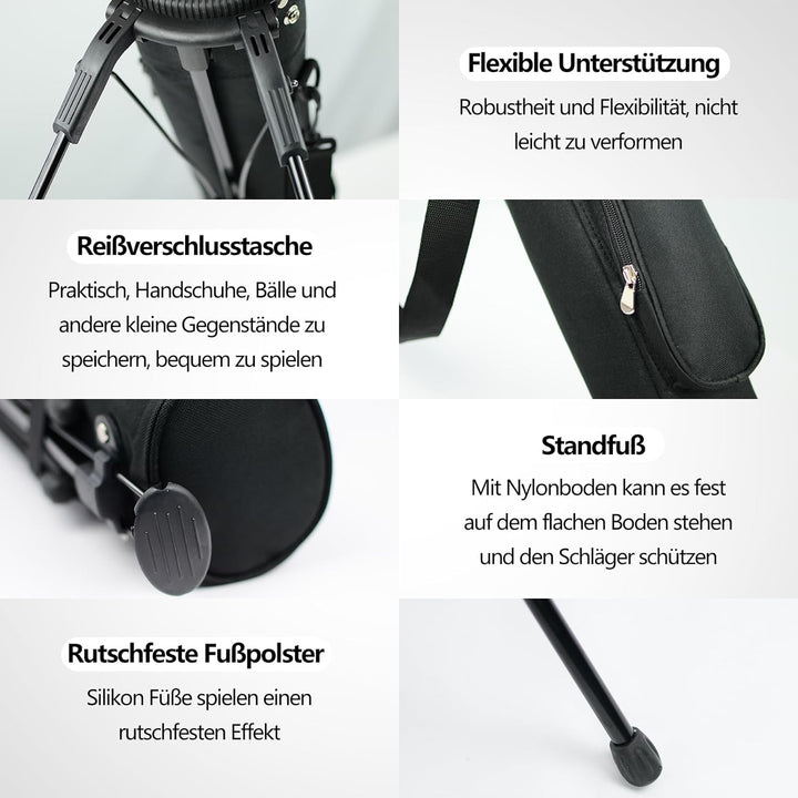 OUUTMEE 8-9 golftasche, Schlägerkoffer, Golf-Selbstständer, Schlägerkoffer und grosse Tasche, ultral