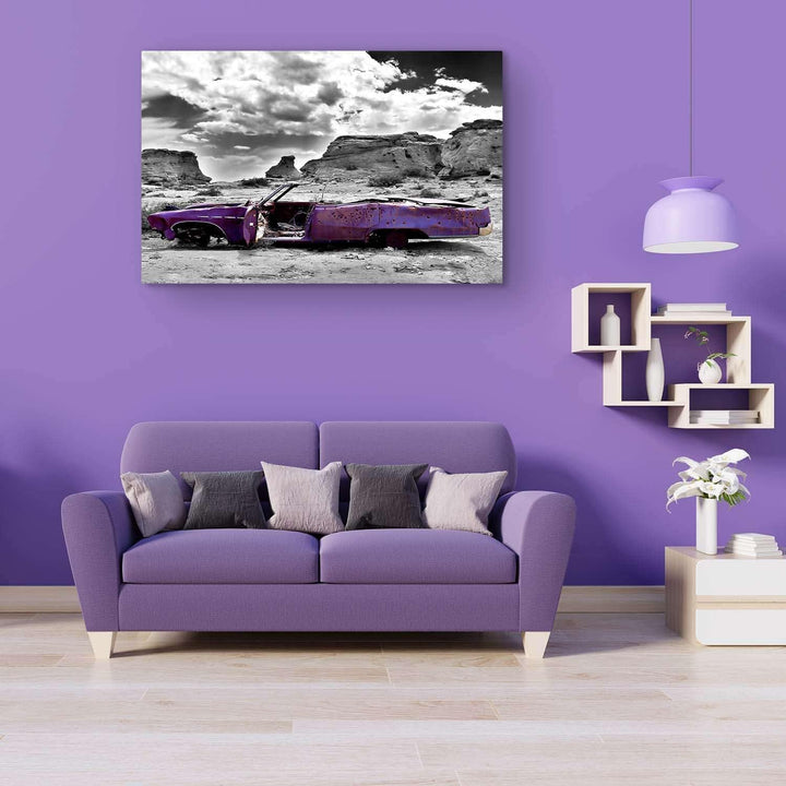 Startonight Bilder Die Rostige Maschine, Leinwandbilder Moderne Kunst, Lila Wanddeko Kunstdrucke, Wa