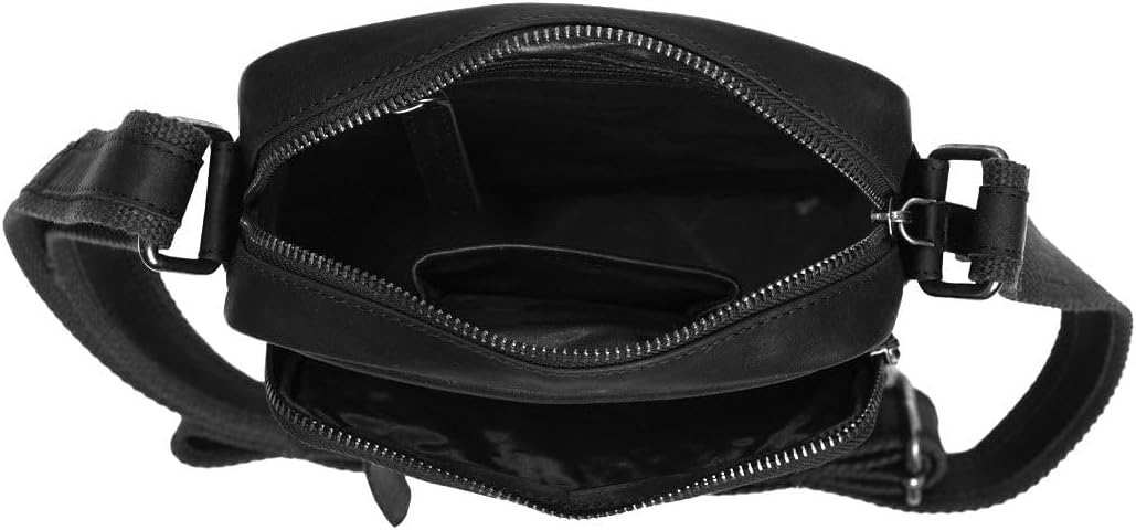 The Chesterfield Brand Wax Pull Up Birmingham Umhängetasche Leder 17 cm,Schwarz,M