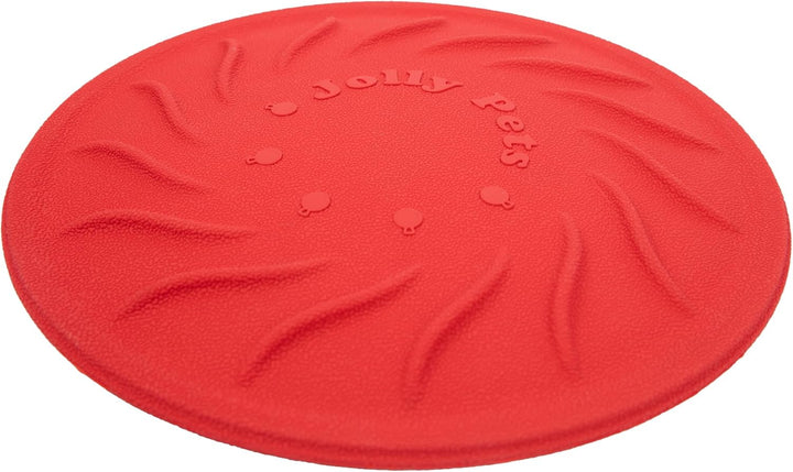 Jolly Pets Tuff Range; Tuff Flyer; 21,6 cm fliegende Scheibe Kauspielzeug für Hunde Rot/Ausflug, ein