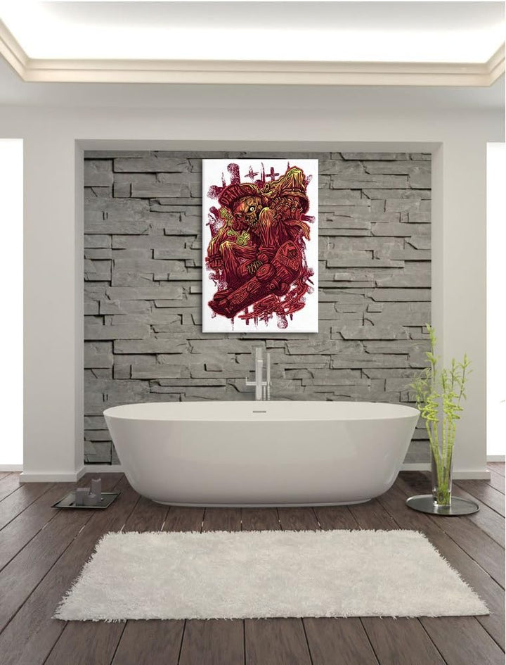 Pixxprint Deadly Skate White Bild auf Leinwand, XXL riesige Bilder fertig gerahmt mit Keilrahmen, Ku