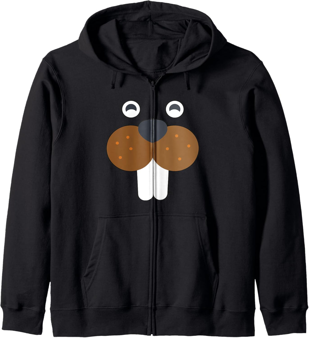 Biber Gesicht Tierkopf Kapuzenjacke