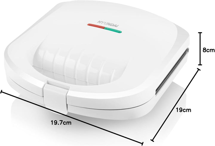 HYUNDAI ELECTRONICS SM625W I Sandwichmaker I 800 W | Sandwichmaker für 4 Dreiecke | Temperaturkontro