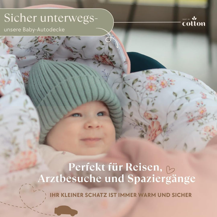 Einschlagdecke Babyschale Kinderwagen: Velours-Bambus-Decke für Autositz, Kinderwagen und Wanne. bab