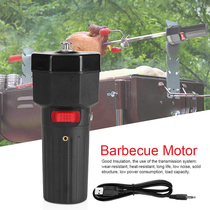 Greensen BBQ Grillmotor, 5V DC Rotisserie Motor mit USB-Boost-Kabel, Variable Geschwindigkeit, für G