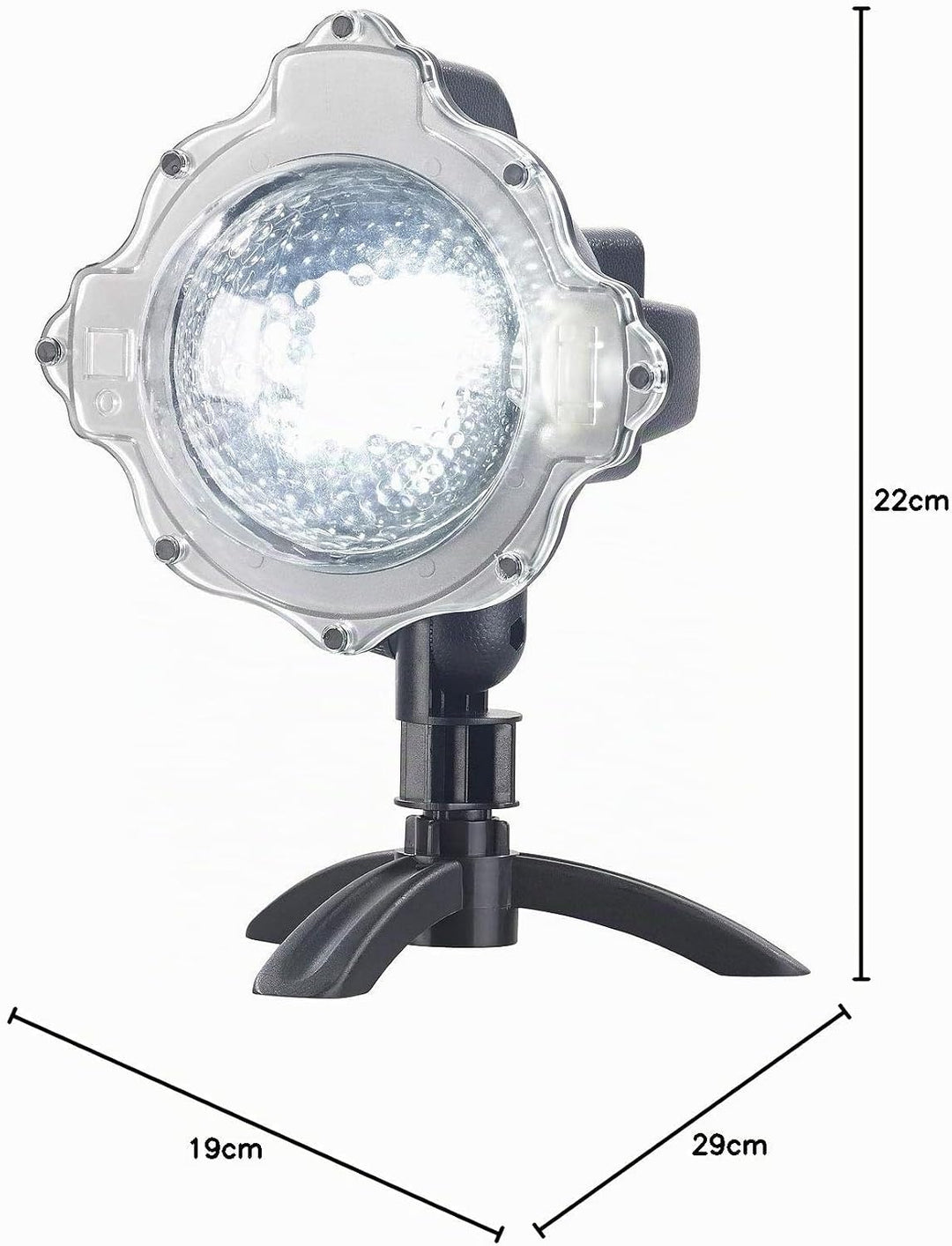 Lunartec Schnee Projektor: LED-Kugellampe mit Schneefall-Effekt und Ausschalt-Timer, weiss, IP44 (Sc