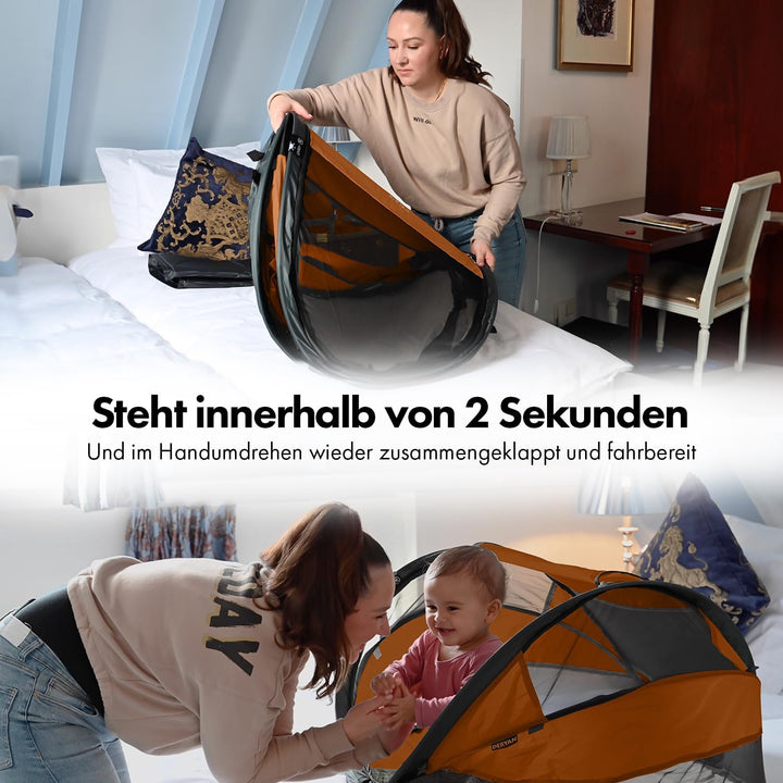 Deryan Baby & Kinder Reisebett mit Matratze - ab Geburt bis 2,5 Jahre, Pop Up Kleinkindbett Babyzelt