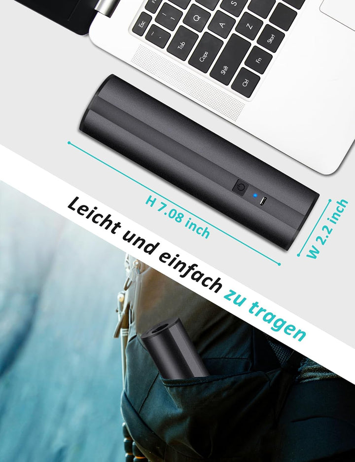Kabellose Elektrische Luftpumpe mit 2×2000mAh Wiederaufladbarem Akku für Pool, Schlauchboot & Luftma