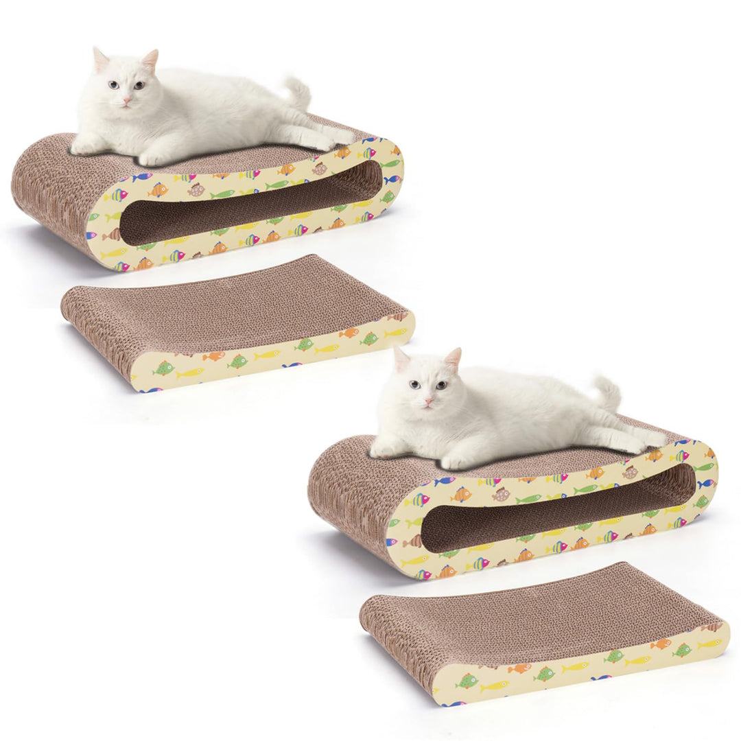 Nobleza 2 x Katze Kratzbrett Kratzpappe für Katzen 2 in 1, Katzenkratzer mit Katzenminze, Recycelbar