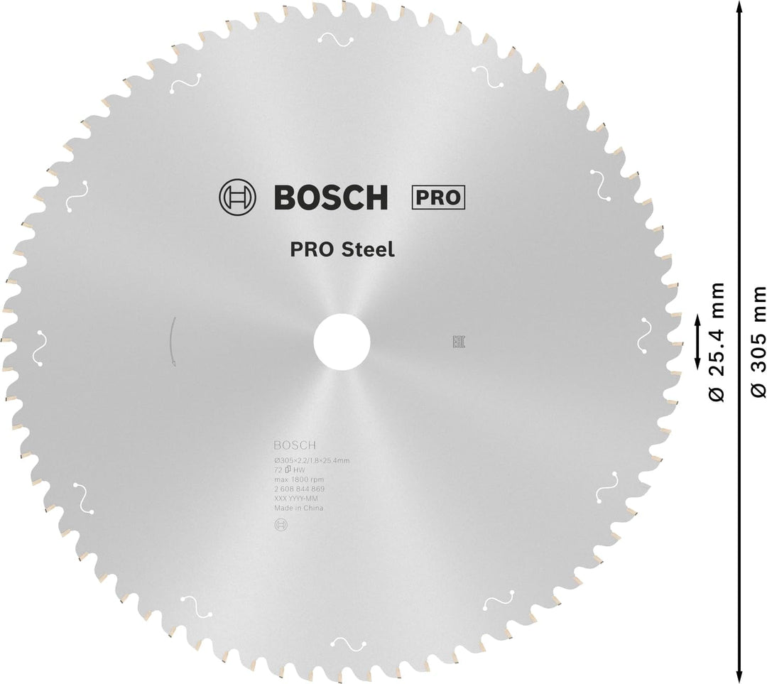 Bosch 1x PRO Steel Kreissägeblätter für kabelgebundene Kapp- und Gehrungssägen (für Stahl, Ø mm, Pro