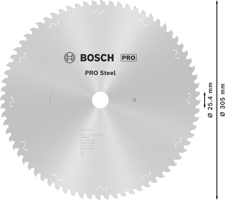 Bosch 1x PRO Steel Kreissägeblätter für kabelgebundene Kapp- und Gehrungssägen (für Stahl, Ø mm, Pro