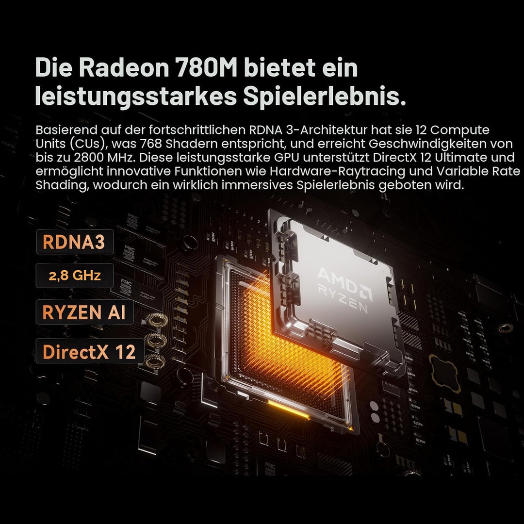 MINIS FORUM UM890 Pro Mini PC - AMD AI Ryzen 9 8945HS, 8 C/16 T, Radeon 780M GPU, 32GB DDR5 RAM, 1TB