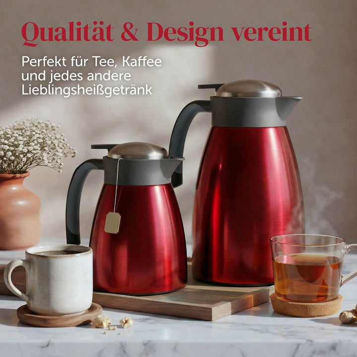 Blumtal Thermoskanne 2 Liter - BPA-freie Teekanne mit Quick Tip Verschluss - auslaufsichere Kaffeeka