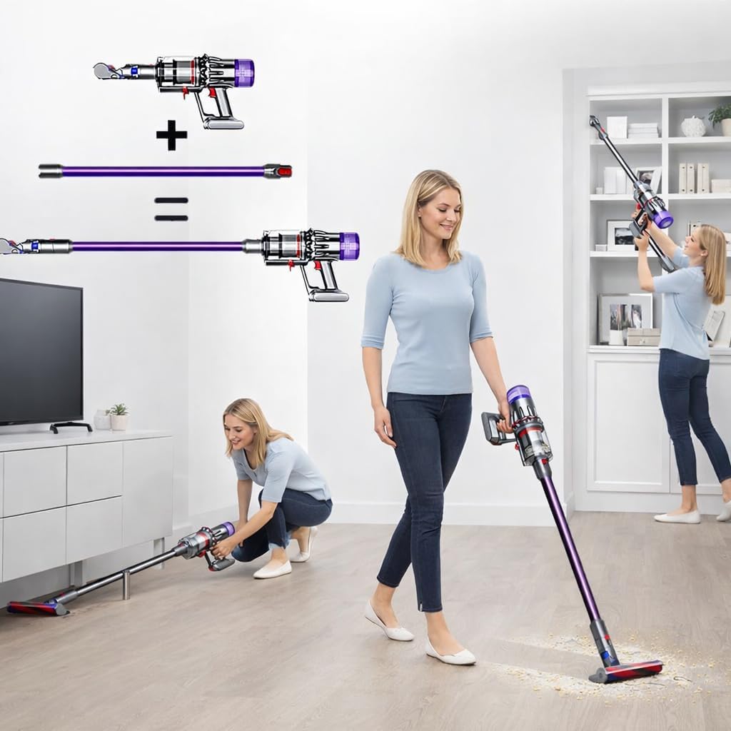 Verlängerungsrohr für Dyson V12 Detect Slim / V10 Digital Slim Stabstaubsauger, 74cm/29in Aluminium