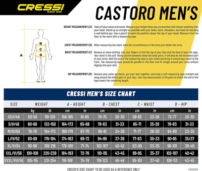 Cressi Castoro Man Monopiece Wetsuit - Taucheranzug Erhältlich in 5 oder 7 mm Neopren, Herren 5 mm S