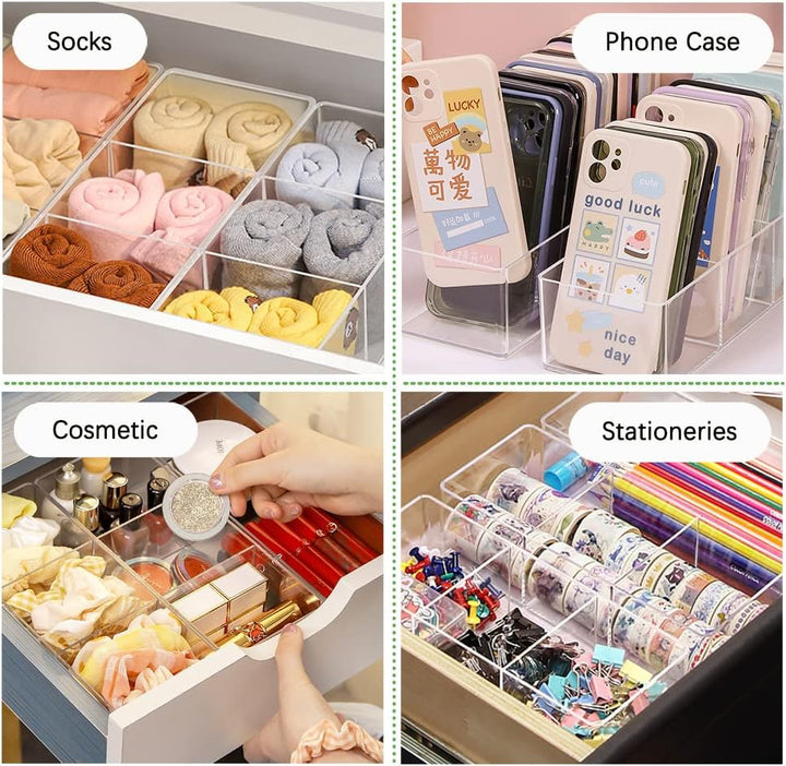 Kosmetik Organizer Set Make Up Organizer aus Acryl Schubladen Ordnungssystem mit 7 Fächern Stapelbar