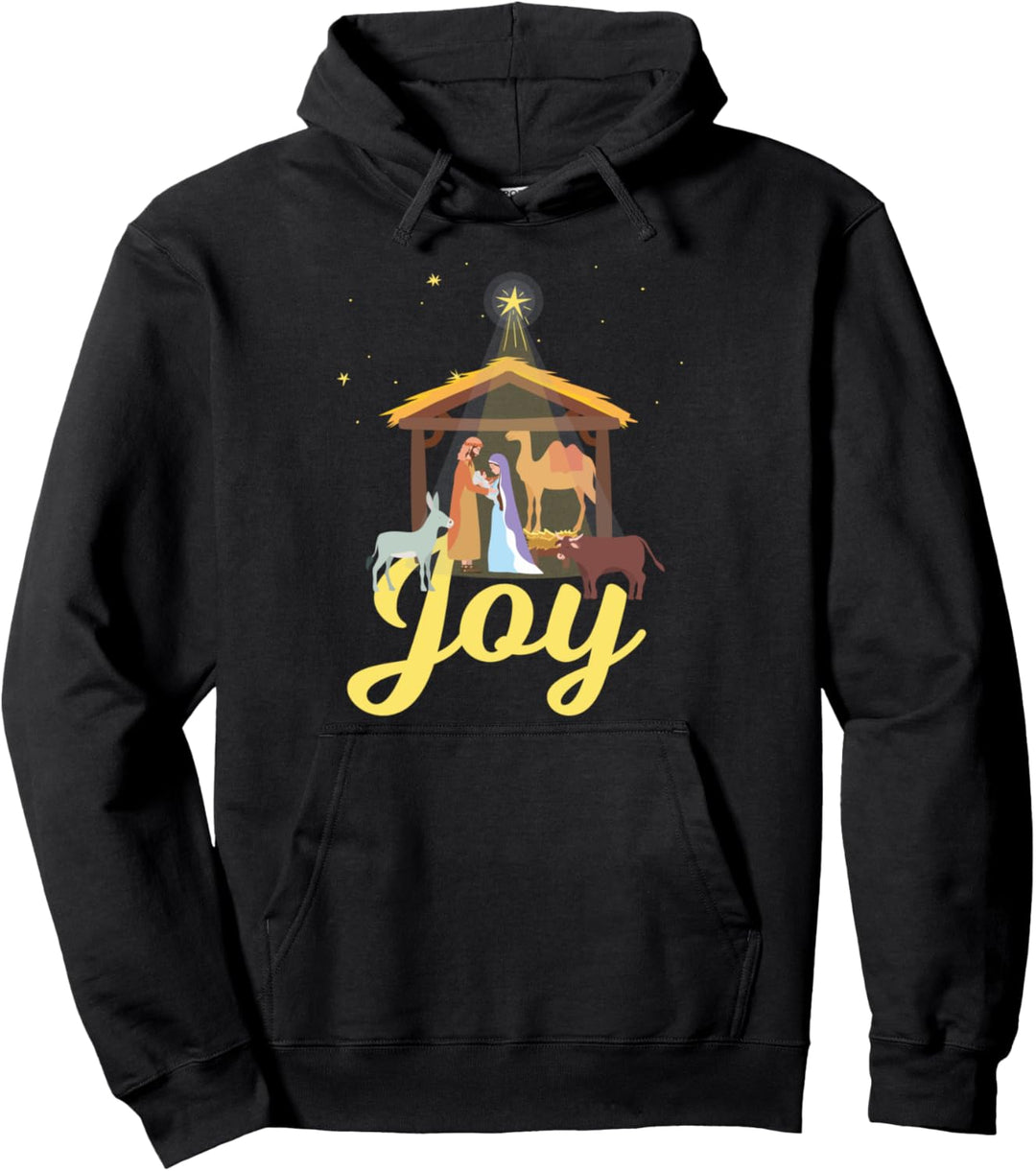 Joy - Christmas Advent Nativity Scene North Star Pullover Hoodie
