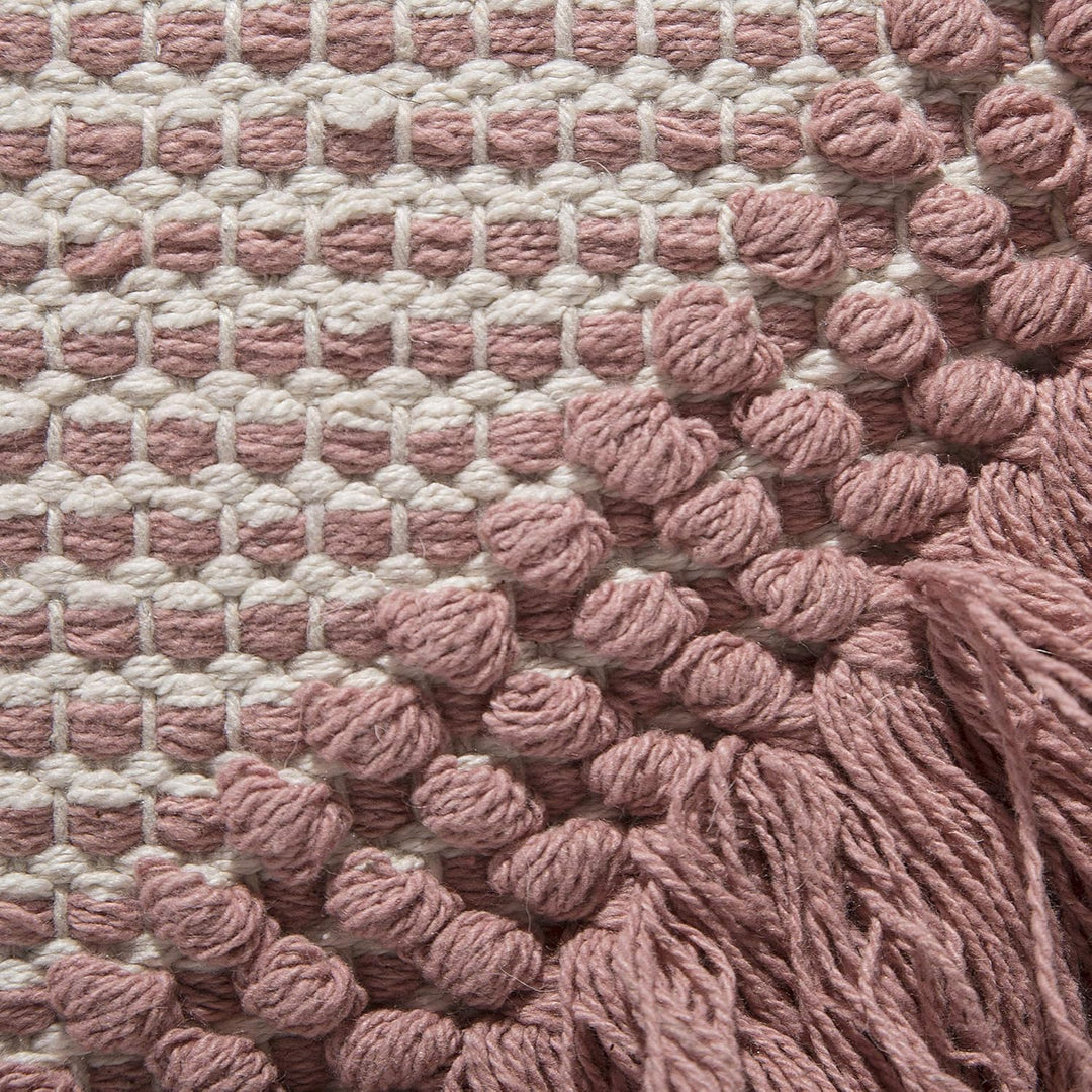 Pouf Ottomane Taburett Sitzpouf rosa zartrosa Boho Kochi