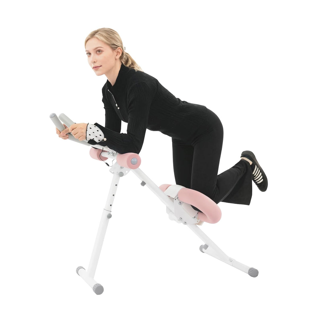 Bauchtrainer für Zuhause klappbar, Bauchmuskeltrainer mit LCD Monitor, Abdominalmaschine verstellbar