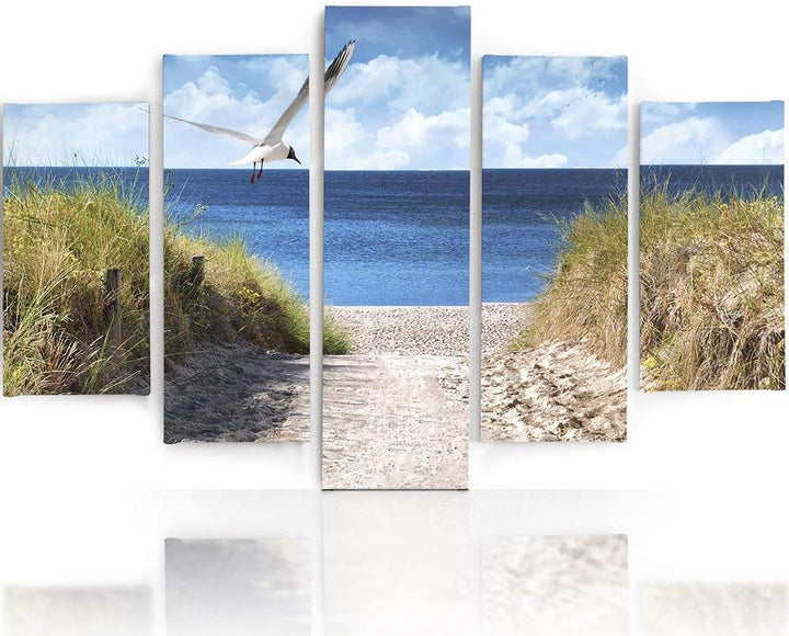 Feeby. Leinwandbild - 5 Teile - Bilder, Wand Bild, Wandbilder, Kunstdruck XXL, 5-Teilig, Typ A, 200x